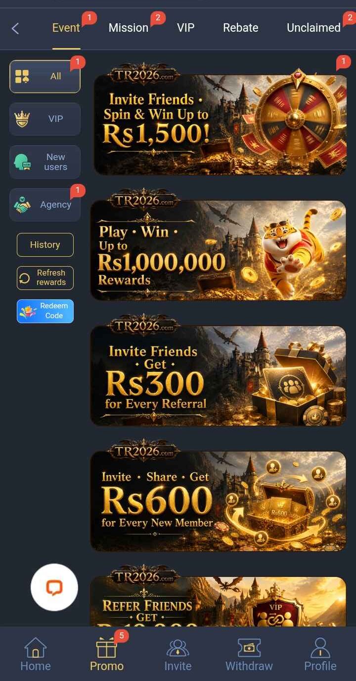 TR2026 Game brings promotions, bonuses, and reward features together, giving players more options to explore while using the mobile gaming platform.