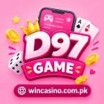 D97 Game mobile app with gaming options, rewards, and promotional offers