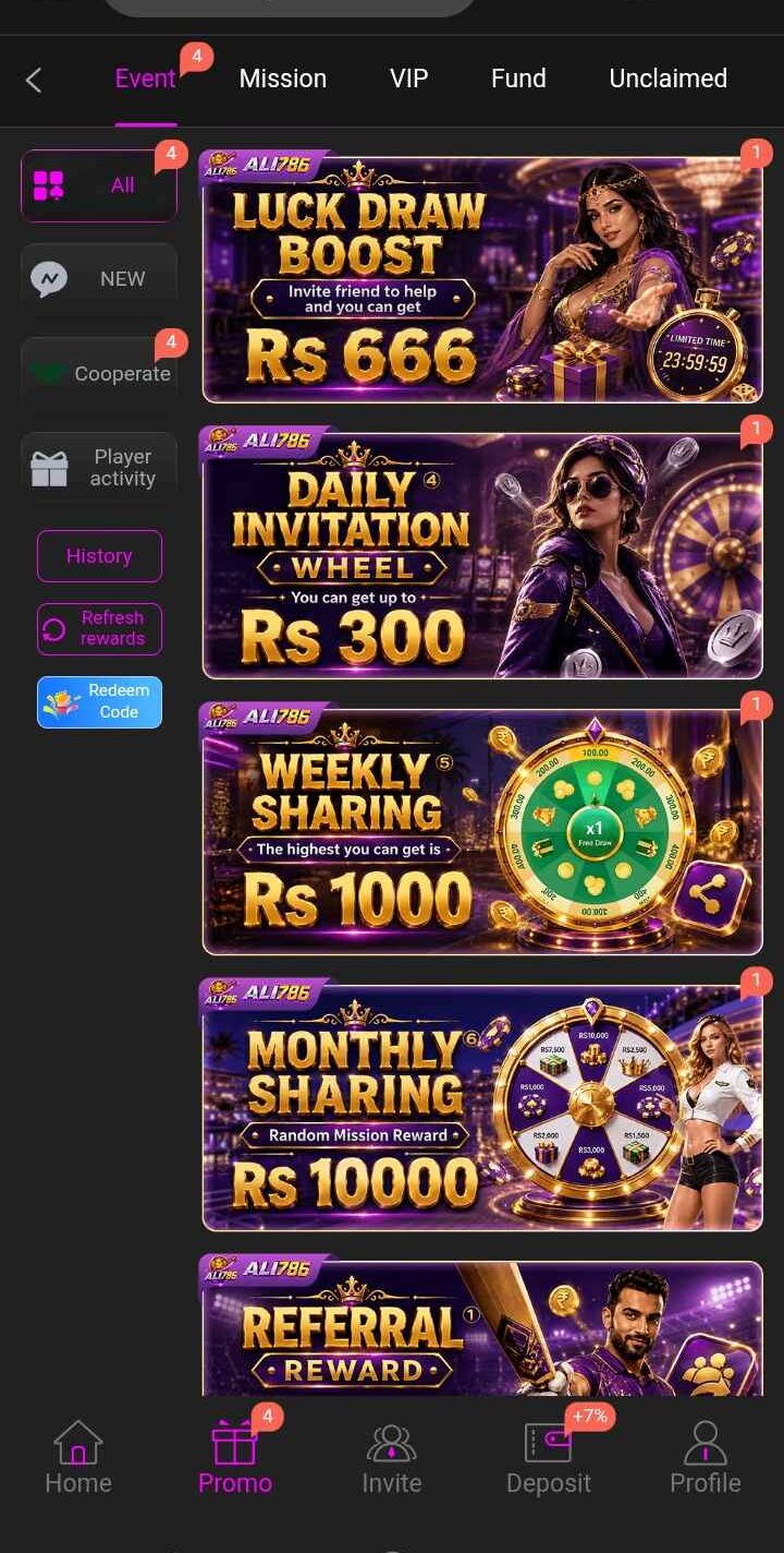 Ali786 Game offers bonuses, promotional deals, and rewards that give users more opportunities to enjoy different gaming options and explore available features.