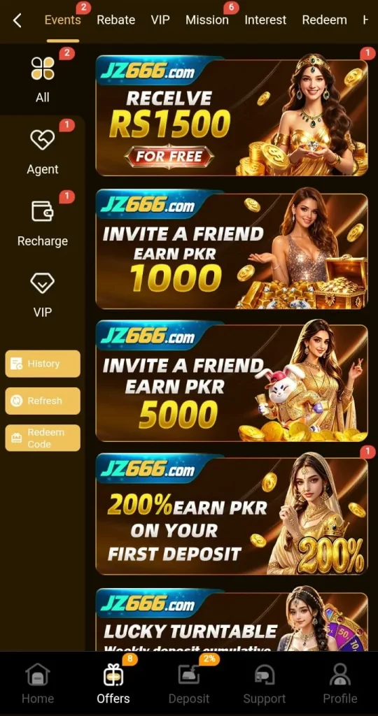 Explore the latest JZ666 Game promotions, including deposit offers, daily rebates, referral rewards, and special events designed to add more value to the gaming experience.