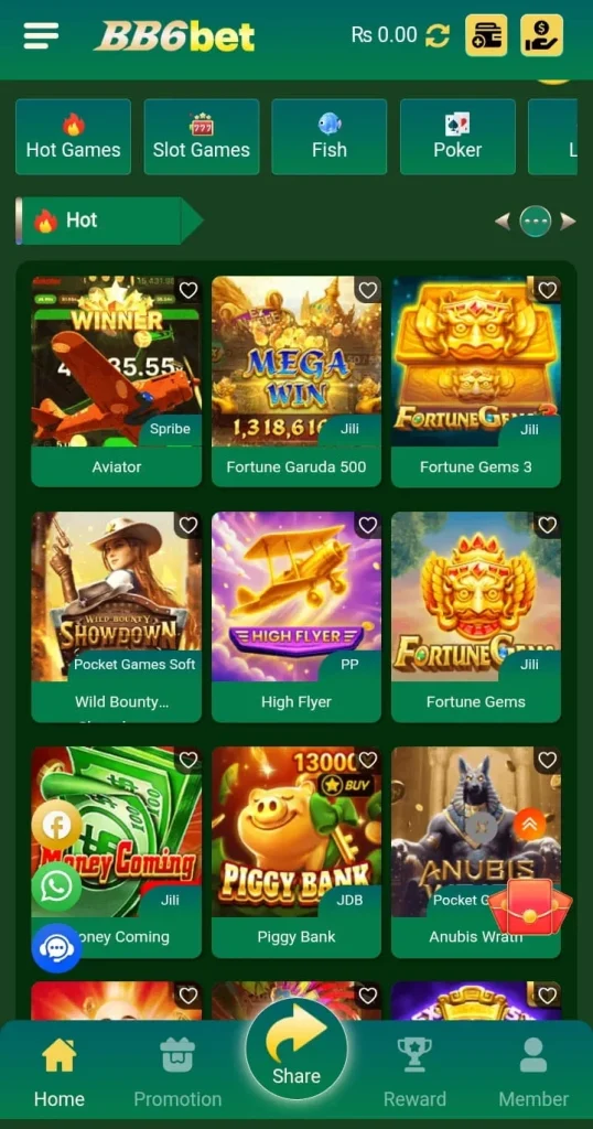 BB6Bet Game brings different gaming options together in one easy to explore place. From sports and cards to slots, live games, and other entertainment choices, users can move between sections without making the experience feel complicated. The homepage keeps important options, promotions, and account features close at hand, giving new users a quick way to understand what BB6Bet offers.
